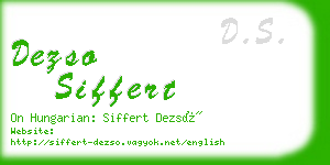 dezso siffert business card